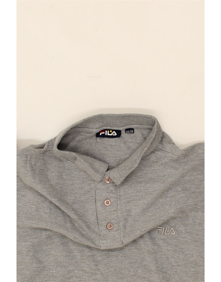FILA Mens Polo Shirt IT 56 2XL Grey Cotton Vintage Fila and Second-Hand Fila from Messina Hembry 