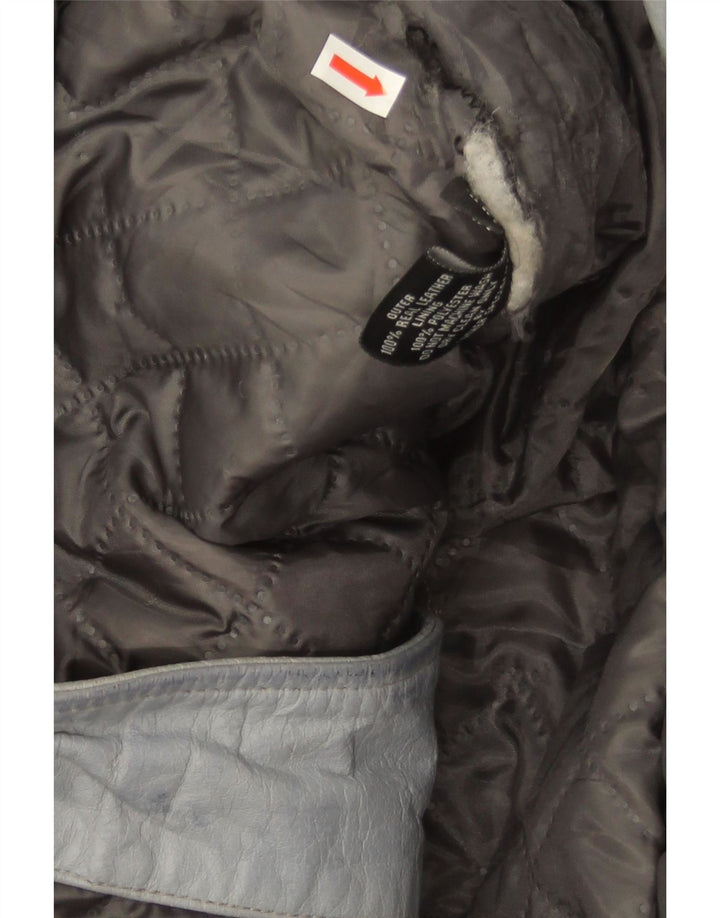 Jaqueta de couro para motociclista feminina Smart Range Reino Unido 20 2XL couro azul