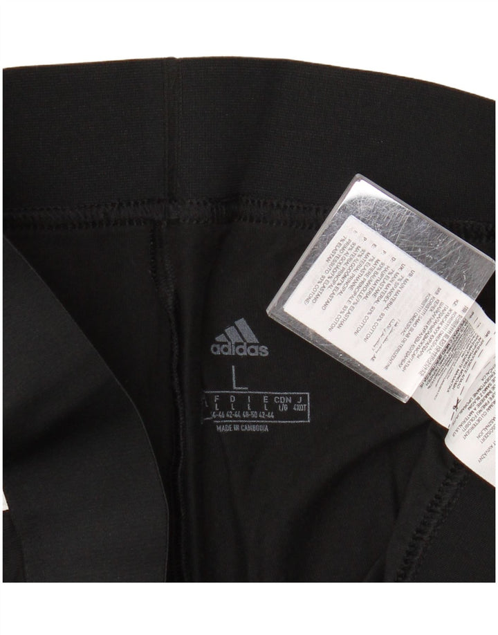 Adidas Womens Capri Leggings UK 16 Grande Algodão Preto