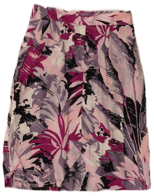 Saia lápis feminina vintage W25 XS floral multicolorido
