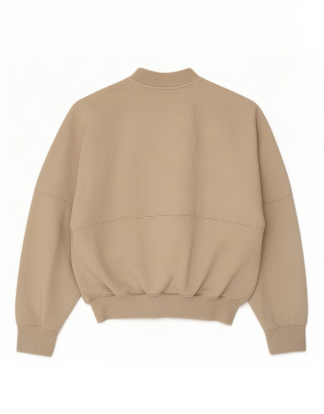 Zara Womens Oversized Tracksuit Top Jacket Reino Unido 10 Pequeno Algodão Bege