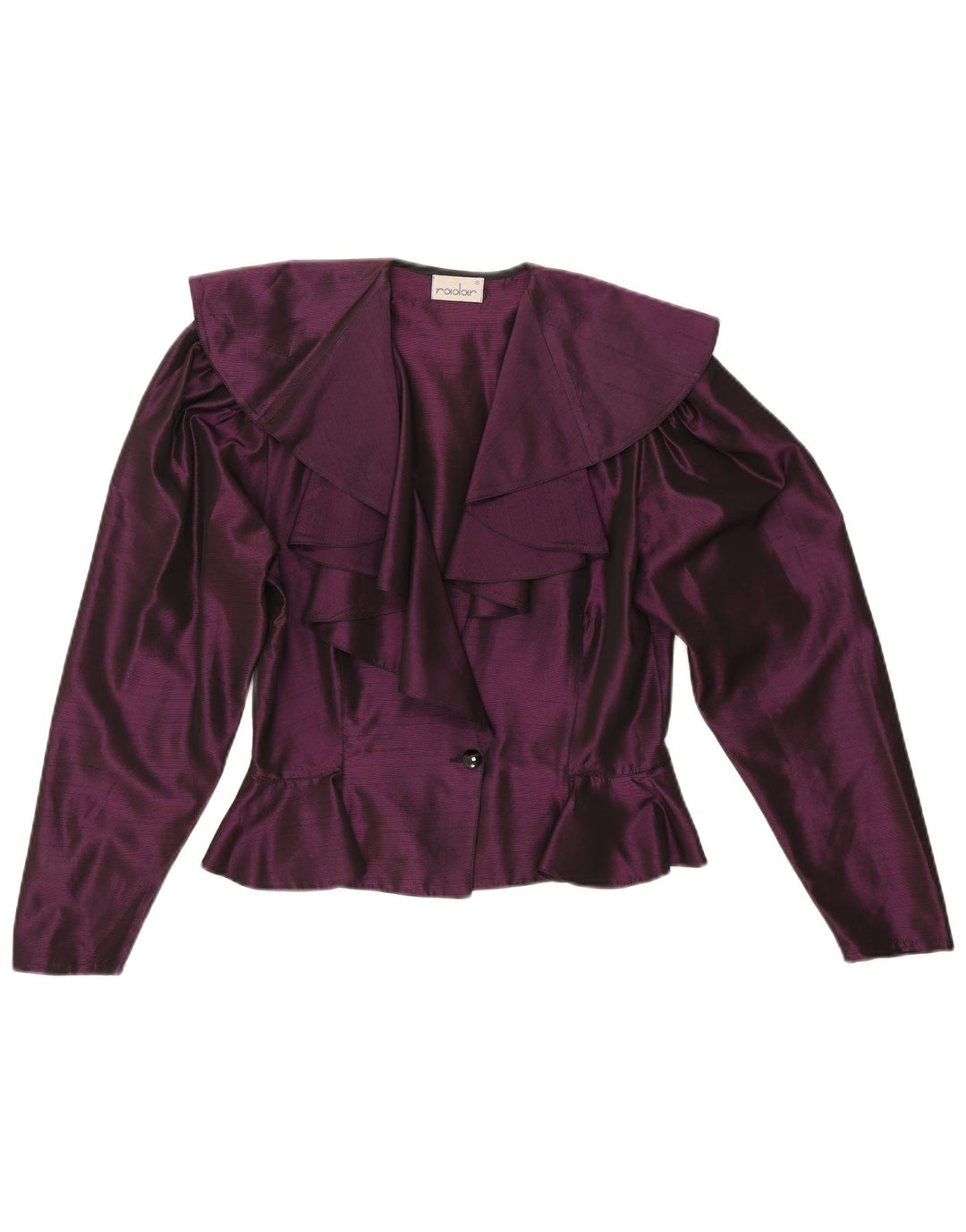 Jaqueta blazer feminina VINTAGE crop 1 botão Reino Unido 16 grande roxo