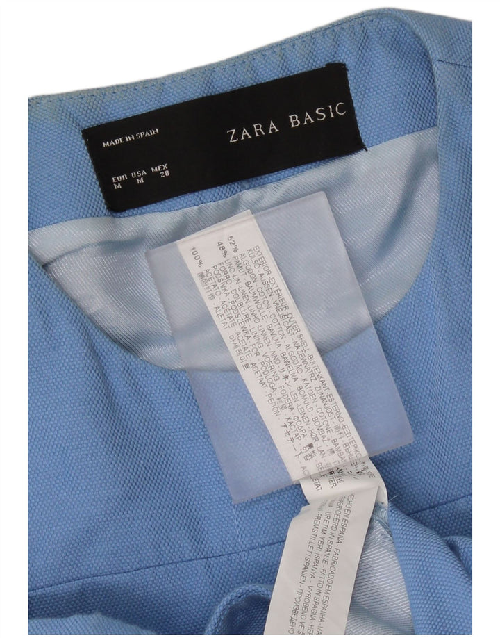Sobretudo feminino Zara UK 12 algodão azul médio