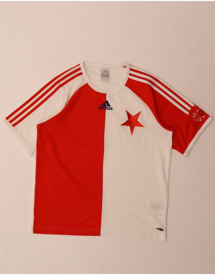 Camiseta Adidas Masculina Climalite Graphic Top Médio Vermelho Colorblock Poliéster