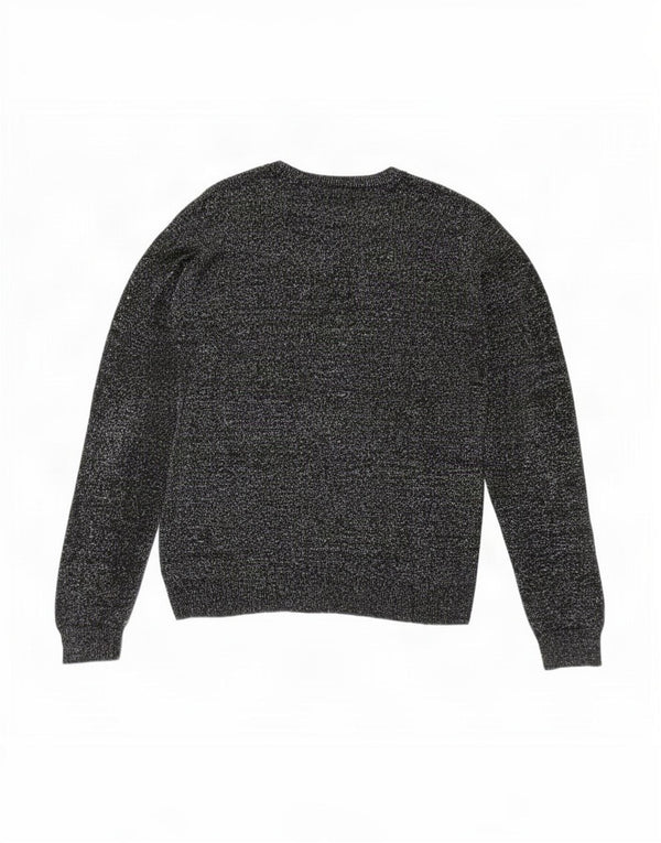 Topshop suéter feminino oversized com gola redonda Reino Unido 10 pequeno preto manchado