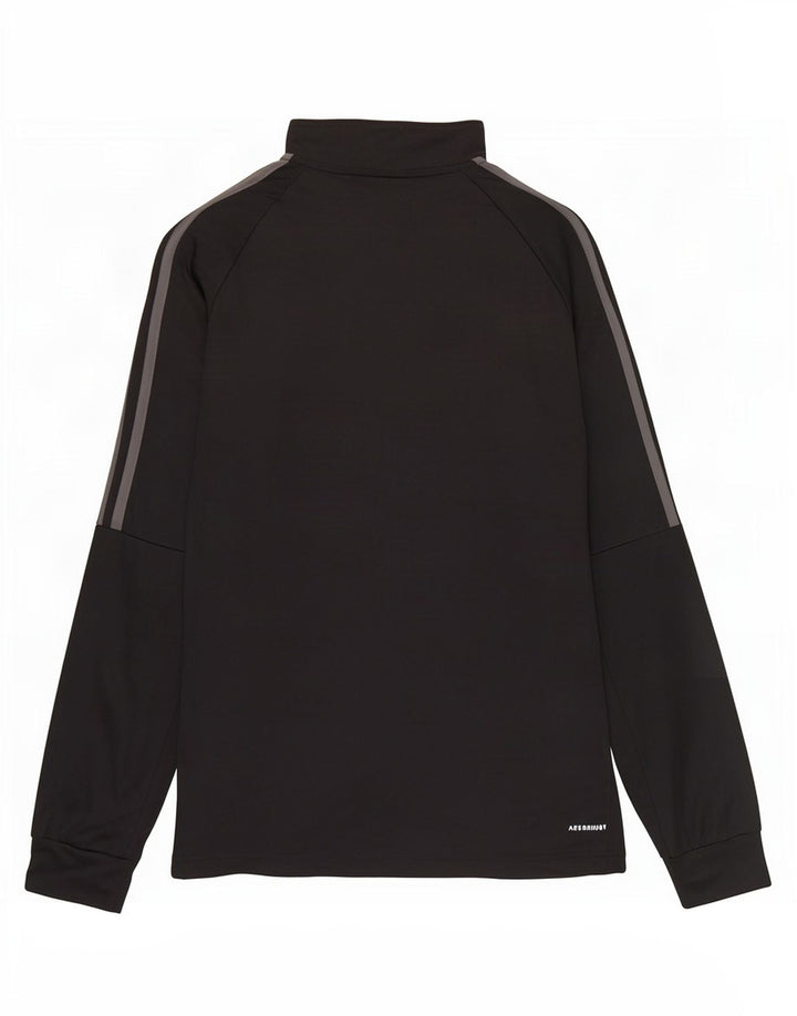Adidas Mens Aeroready Zip Neck Pulôver Treino Top Grande Poliéster Preto