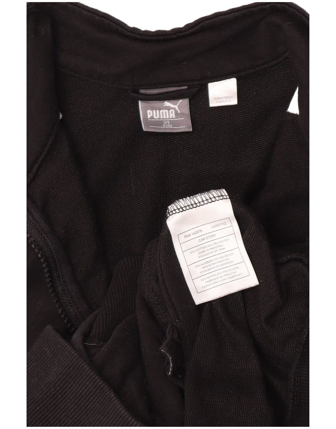 Jaqueta Puma Meninos Treino Top 7-8 Anos Pequeno Preto Colorblock Algodão