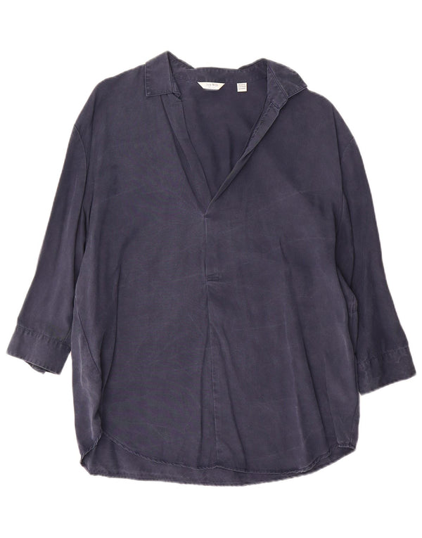 Blusa feminina Jack Wills manga 3/4 oversized Reino Unido 6 XS azul marinho Lyocell