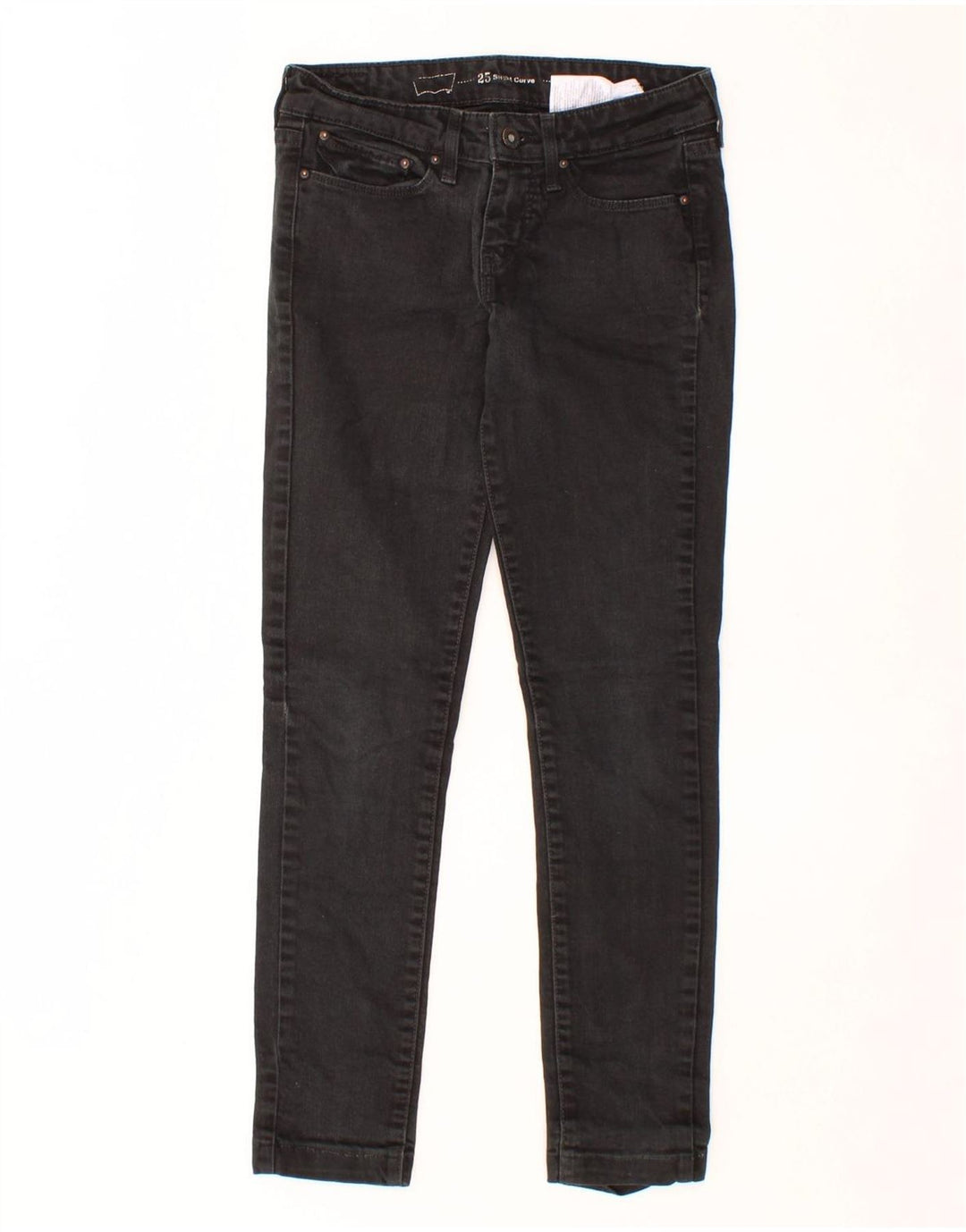 LEVI'S Womens Slight Curve Slim Jeans W25 L26  Black Cotton Vintage Levi's and Second-Hand Levi's from Messina Hembry 