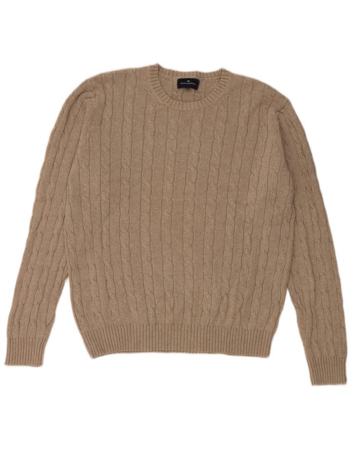 Suéter masculino Marks & Spencer Blue Harbor com gola redonda grande cinza