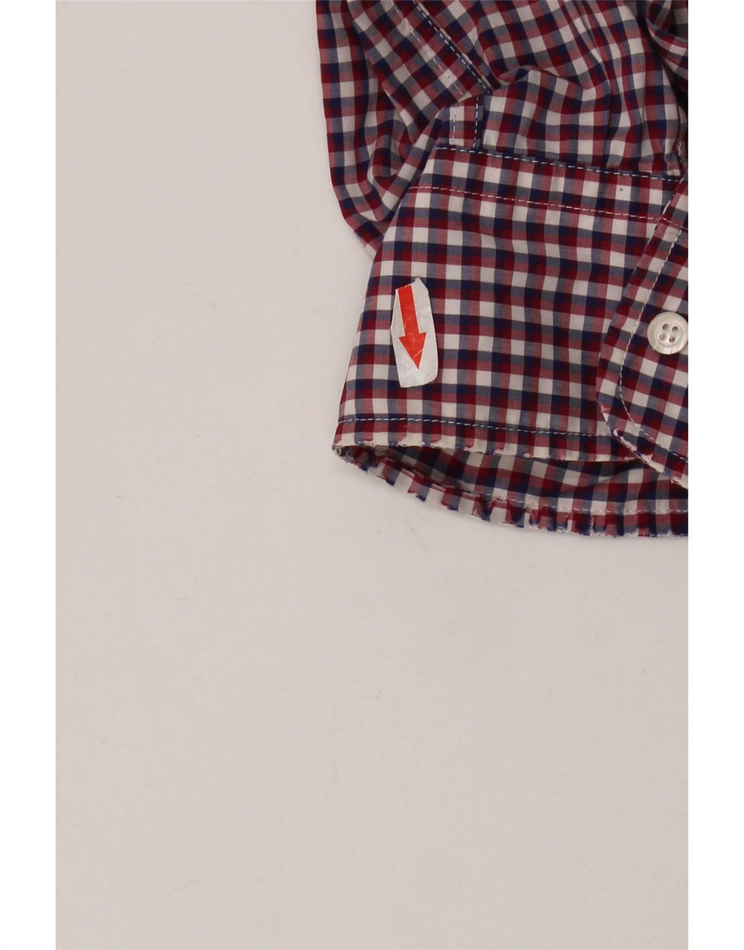 Camisa masculina Aspesi tamanho 41 16 grande algodão vermelho guingão