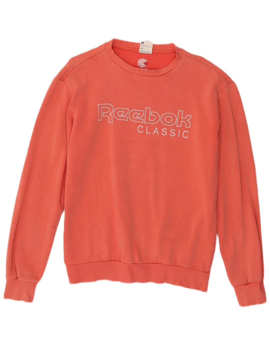 REEBOK moletom gráfico masculino jumper médio algodão rosa