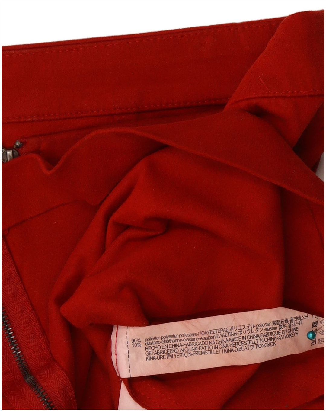 Zara Womens Trafaluc Mini Saia Grande W32 Poliéster Vermelho