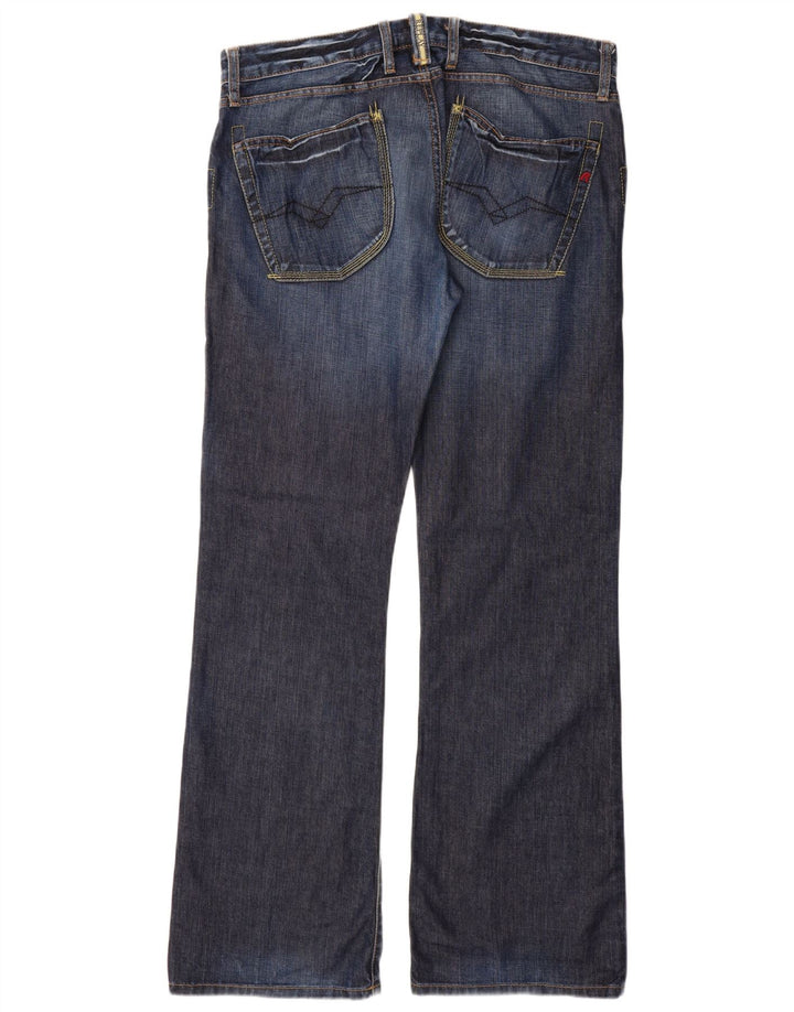 REPLAY Masculino Bootcut Jeans W36 L34 Azul Marinho Algodão