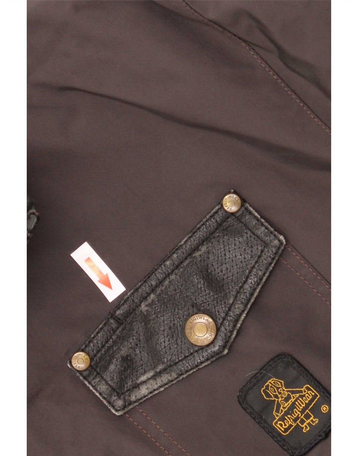 Jaqueta bomber masculina Refrigiwear UK 40 grande cinza colorblock poliamida