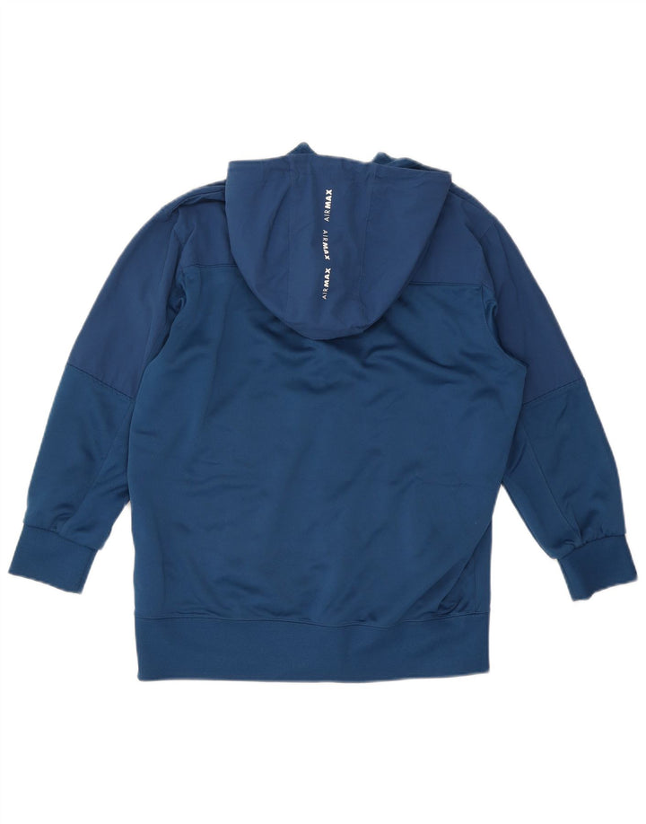 Suéter Nike feminino com capuz e zíper UK 14 poliéster azul médio
