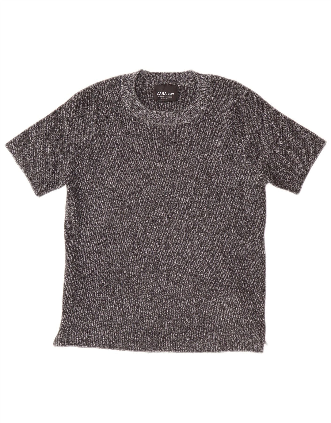 ZARA Camiseta Feminina Crop Top UK 8 Pequeno Cinza