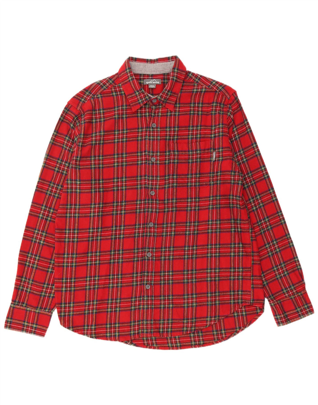 Camisa masculina de flanela Eddie Bauer grande algodão xadrez vermelho