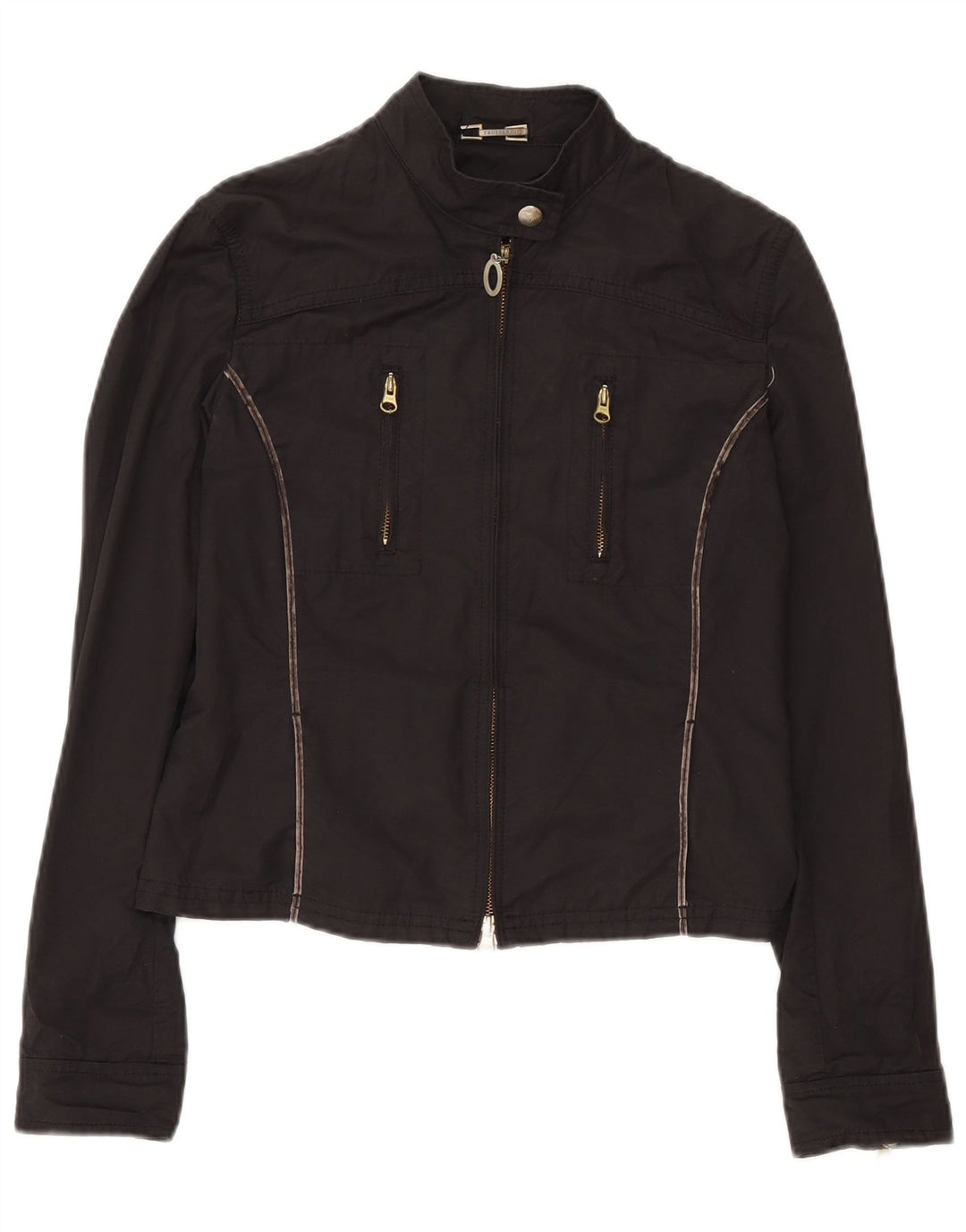 Jaqueta bomber feminina Trussardi Jeans IT 46 grande algodão preto