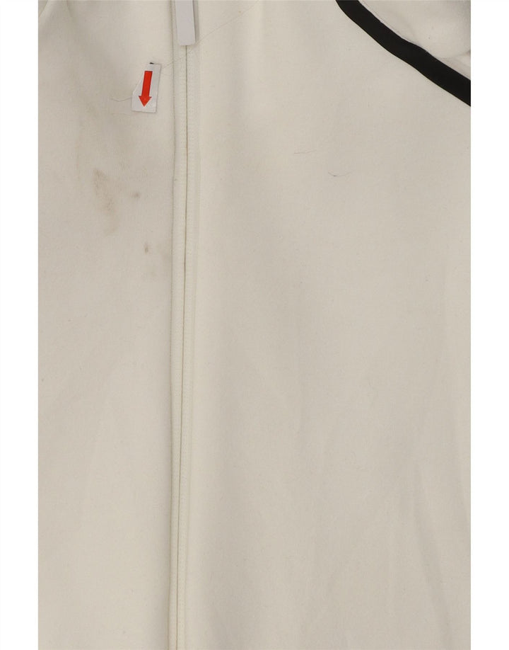 ADIDAS Mens Graphic Zip Hoodie Suéter Pequeno Branco