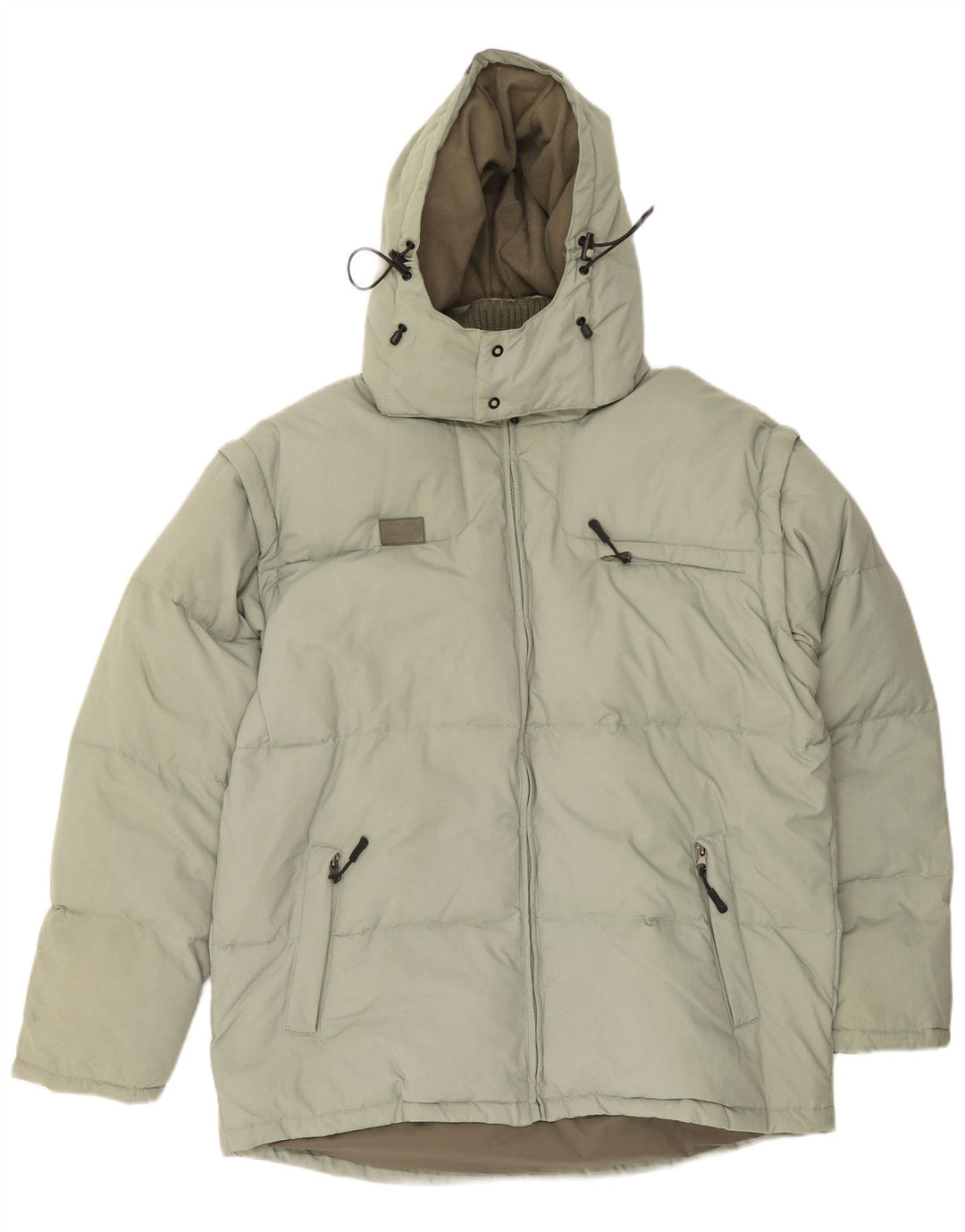 Jaqueta masculina Fila acolchoada com capuz UK 44 2XL verde colorblock