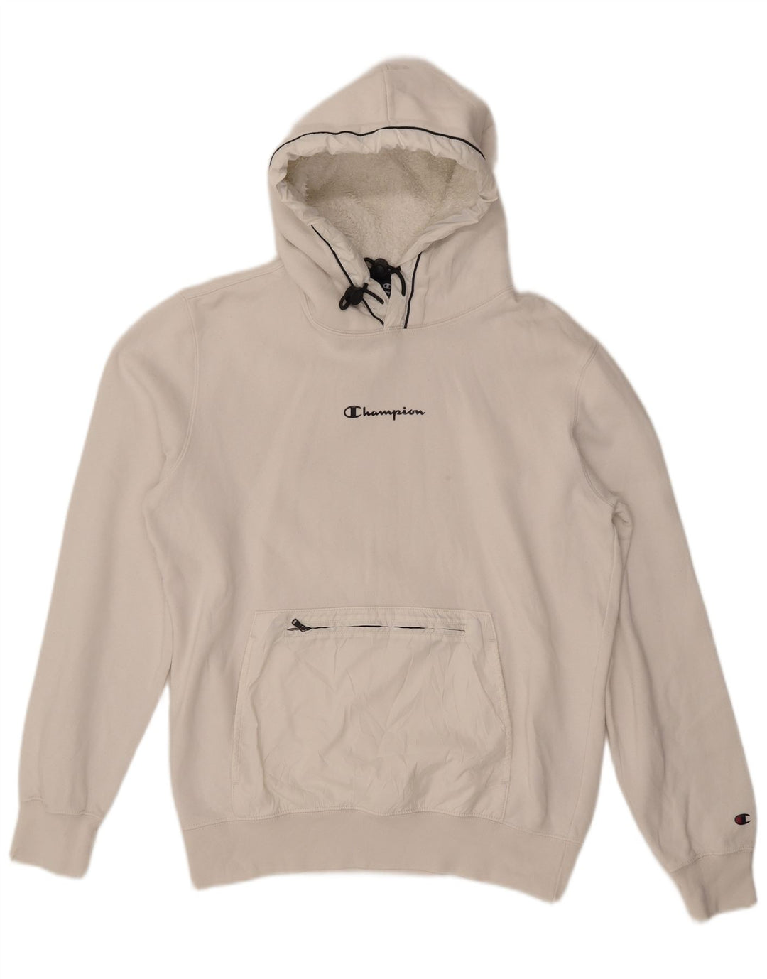 CHAMPION Suéter feminino com capuz Reino Unido 16 grande algodão branco