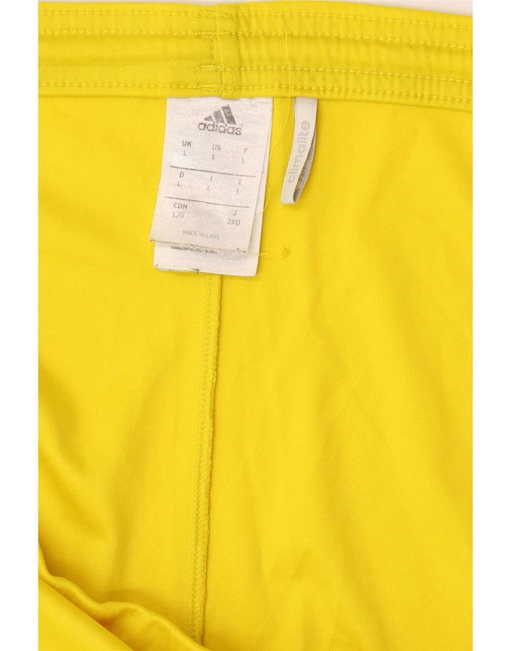 Shorts esportivos masculinos Adidas grande poliéster listrado amarelo