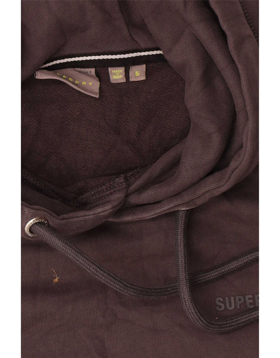 Suéter com capuz masculino Superdry pequeno algodão cinza