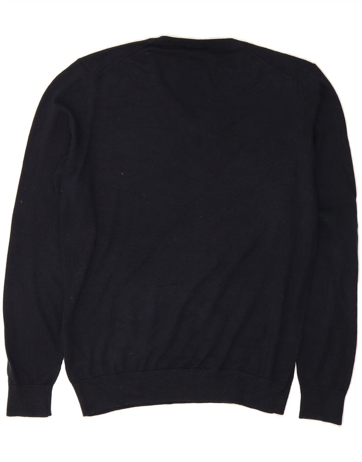 GAS Mens V-Neck Jumper Sweater XL Navy Blue Cotton Vintage Gas and Second-Hand Gas from Messina Hembry 
