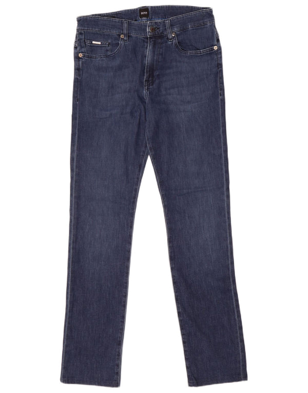 Hugo Boss Mens Slim Jeans W30 L29 Azul Marinho Algodão