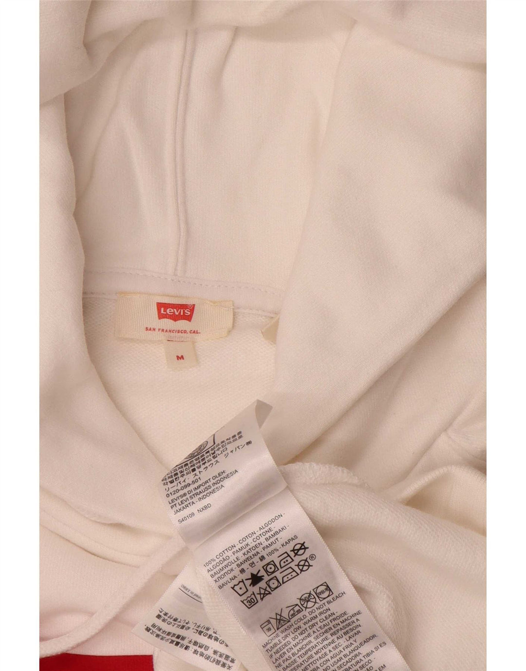 Suéter com capuz gráfico masculino Levi's médio algodão branco