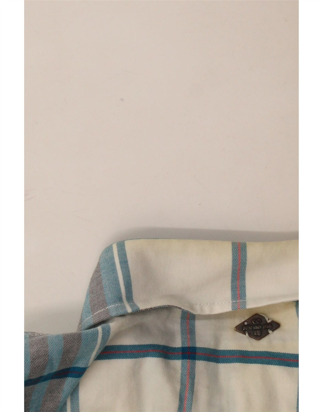 Camisa masculina Jack & Jones grande xadrez azul de algodão