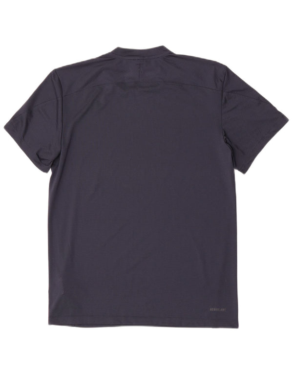 Adidas Mens Aeroready Camiseta Top Médio Azul Marinho Poliéster