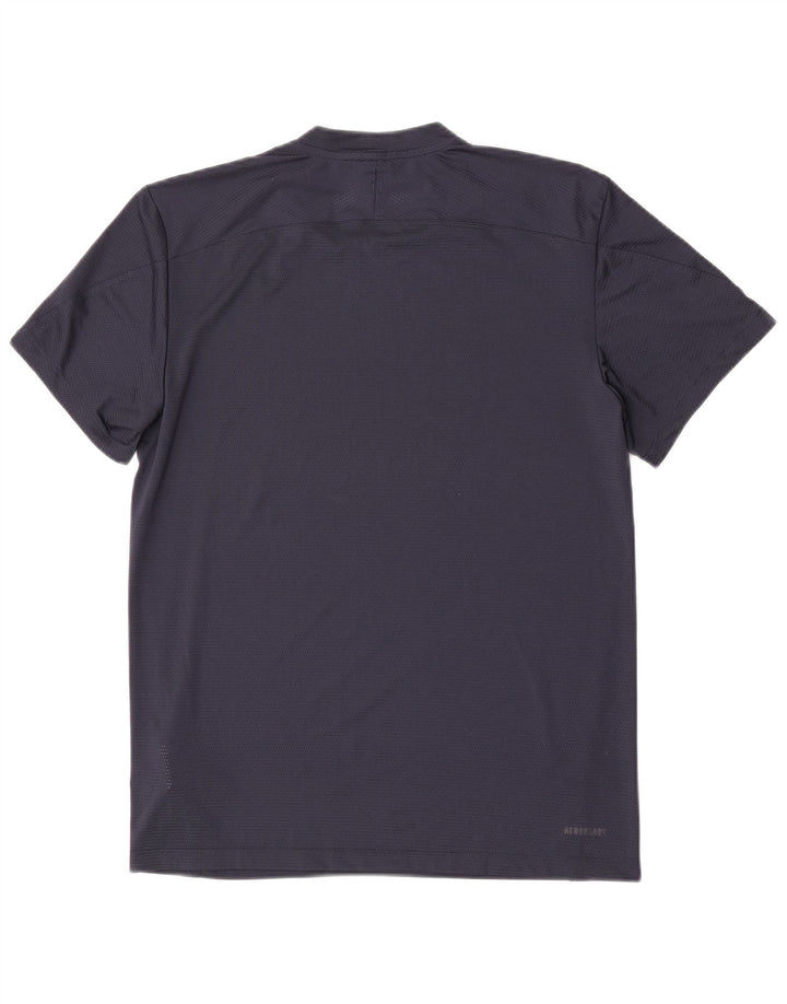 Adidas Mens Aeroready Camiseta Top Médio Azul Marinho Poliéster