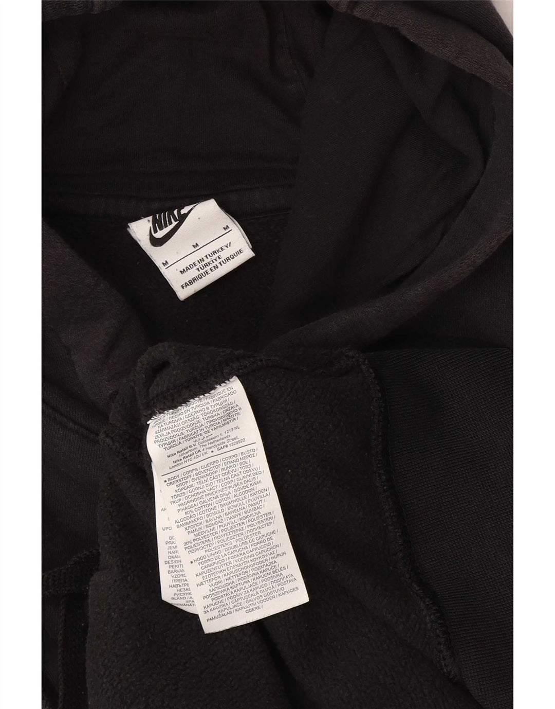 NIKE Mens Graphic Hoodie Jumper Médio Algodão Preto