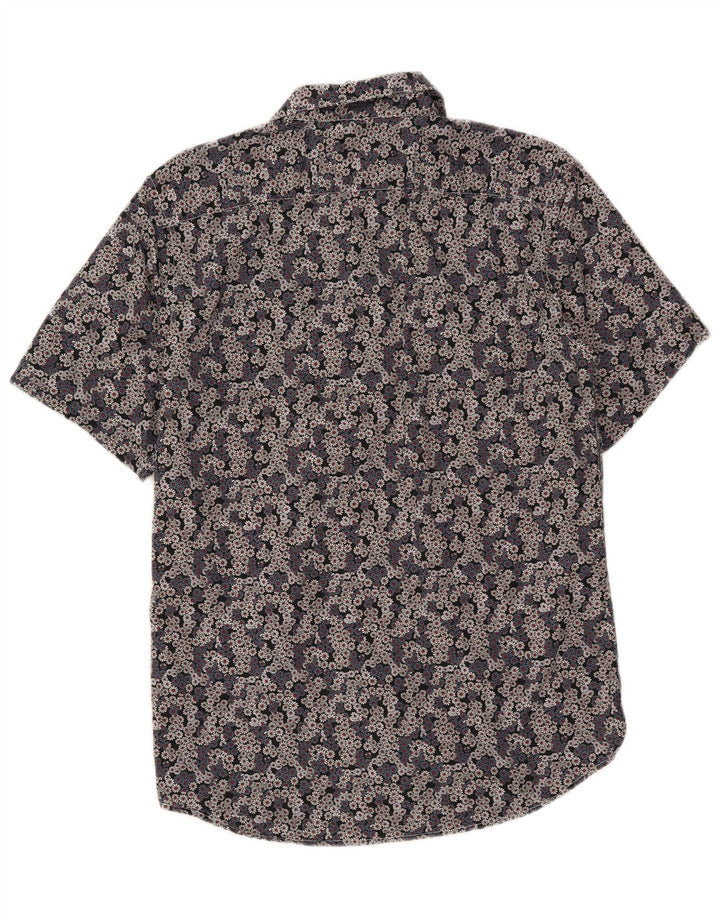 Camisa masculina de manga curta BENETTON de algodão floral multicolorido médio