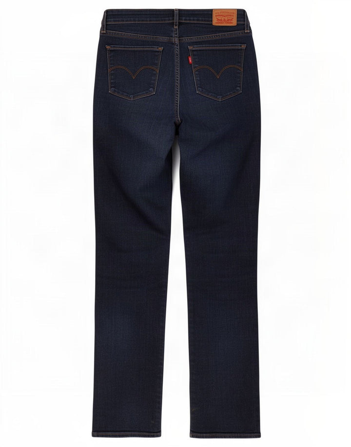 Calça jeans feminina Levi's 714 Straight W30 L32 azul marinho