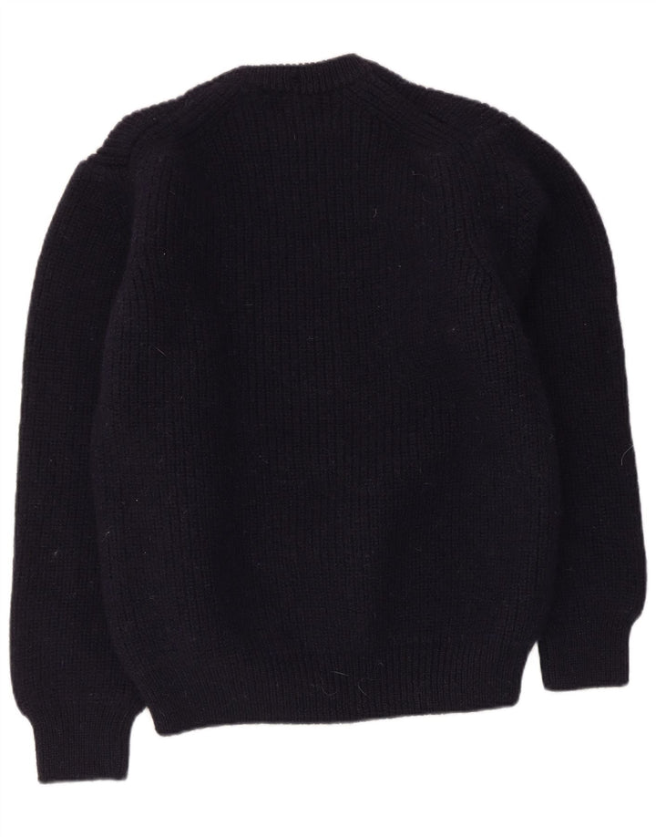 Suéter masculino Barbour com gola redonda, grande, azul marinho, lã nova