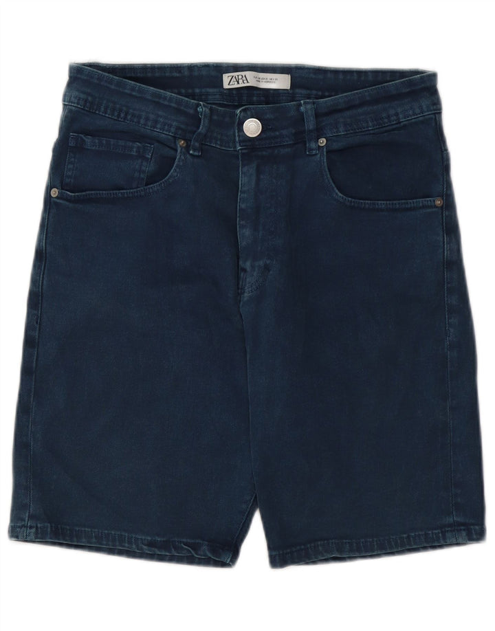 Zara Mens Denim Shorts EU 40 Médio W31 Azul Marinho Algodão