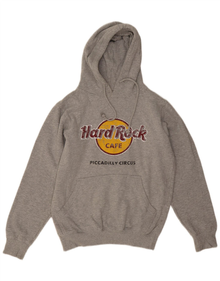 Hard Rock Cafe masculino Piccabilly Circus moletom com capuz cinza médio salpicado