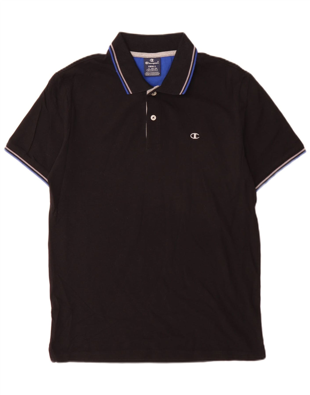 Camisa polo masculina Champion pequena preta