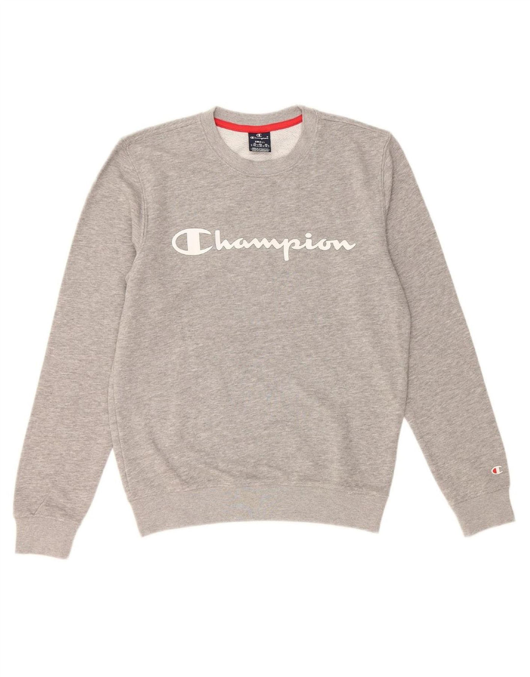 CHAMPION Suéter gráfico masculino com capuz pequeno cinza