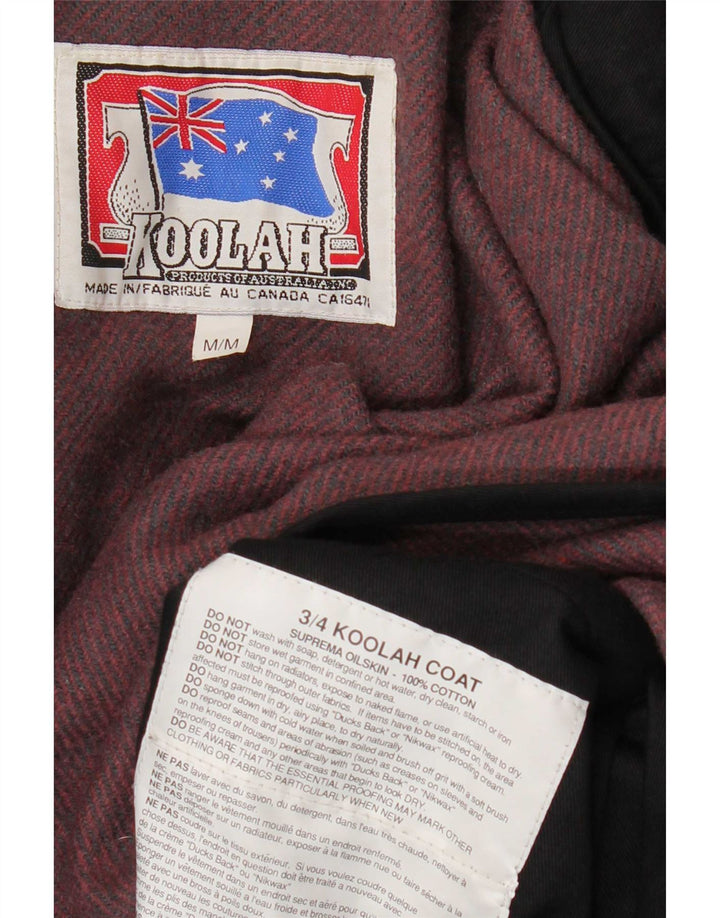 Casaco feminino grande de algodão encerado Koolah UK 14 médio preto