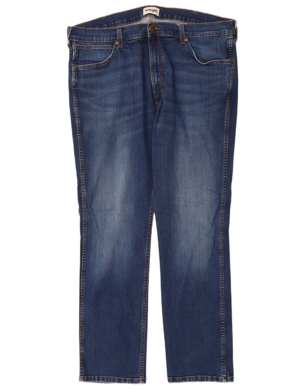 Wrangler Mens Greensboro Straight Jeans W40 L32 Azul Algodão