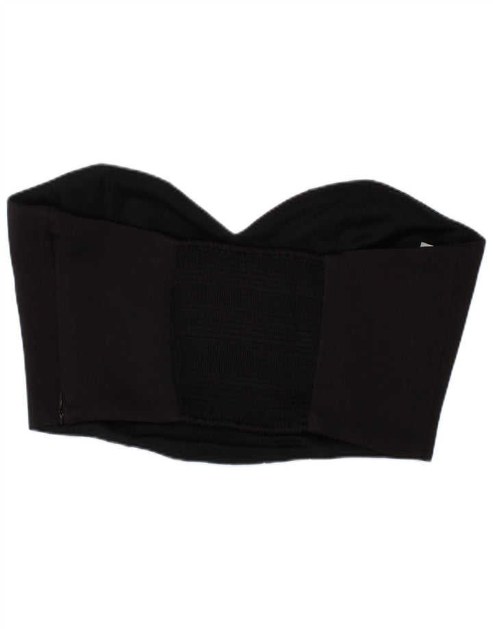 Zara Womens Crop Corset Top Médio Poliéster Preto