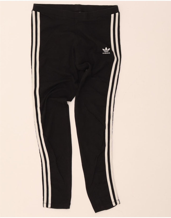 ADIDAS Womens Leggings UK 10 Small Black Cotton