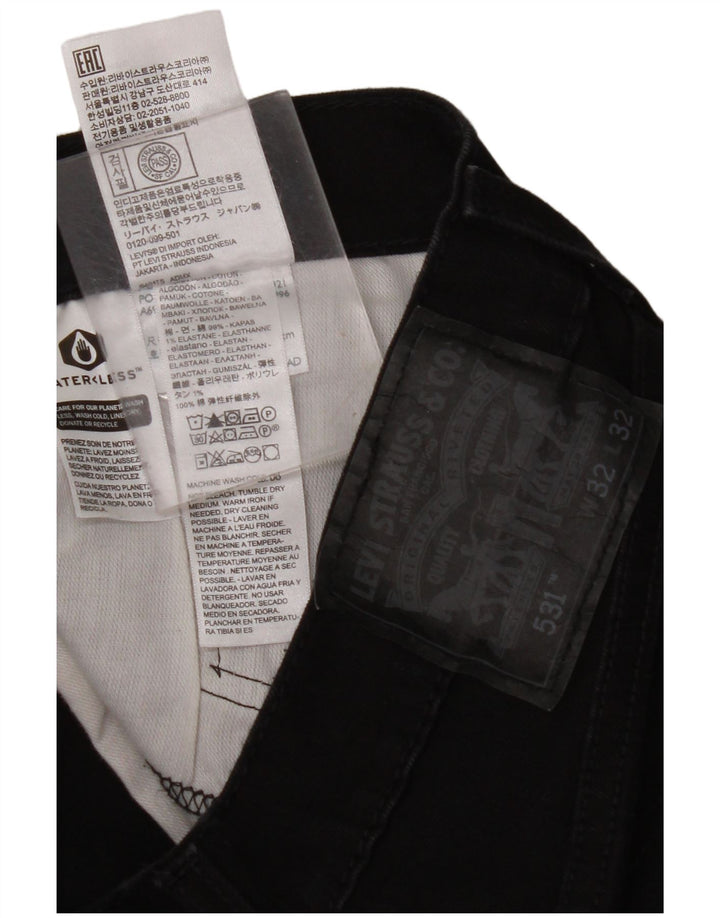 LEVI'S Masculino 531 Slim Jeans W32 L32 Algodão Preto