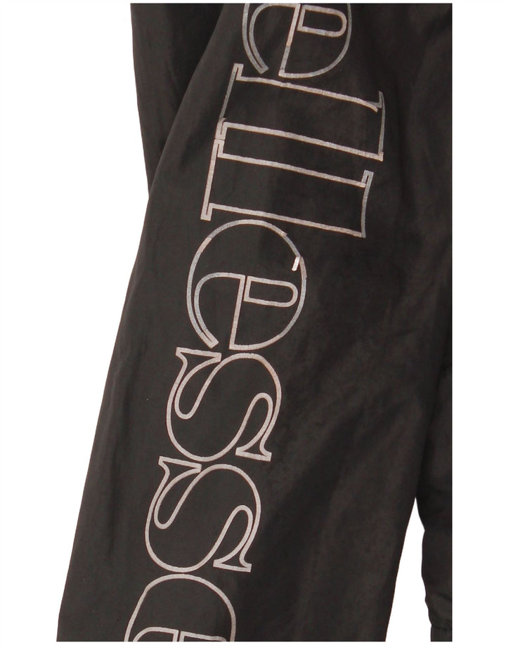 Jaqueta de chuva masculina Ellesse com capuz gráfico Reino Unido 36 poliéster preto pequeno