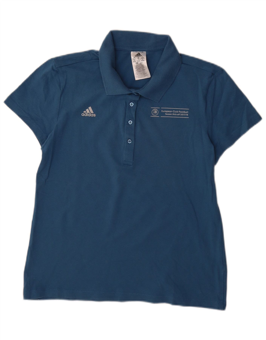 ADIDAS Womens UEFA Champions League Polo UK 12/14 Médio Algodão Azul