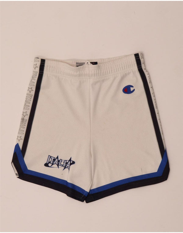 Champion Mens Italia Graphic Sport Shorts XS Branco Colourblock Poliéster